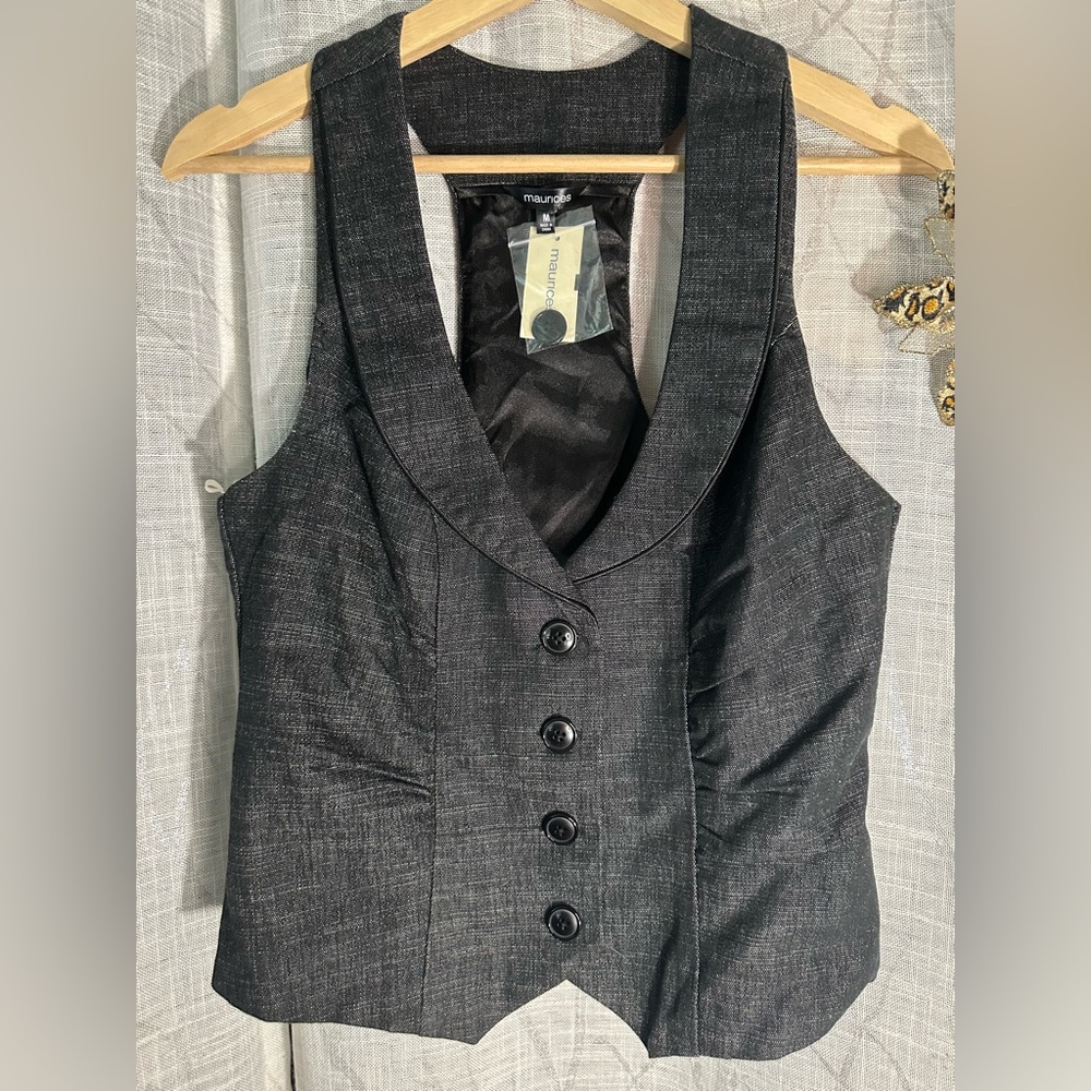 Maurices Charcoal Gray Vest EUC Size M